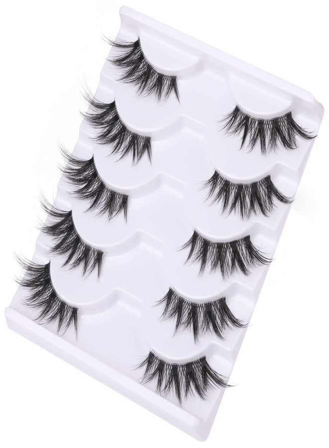 zanlufly Half Lashes Manga Natural Wispy 3/4 False Eyelashes Cat Eye Lashes Volume Clear Band False Lashes that Look Like Extensions Soft Handmade Reusable Lashes Pack - Image 5